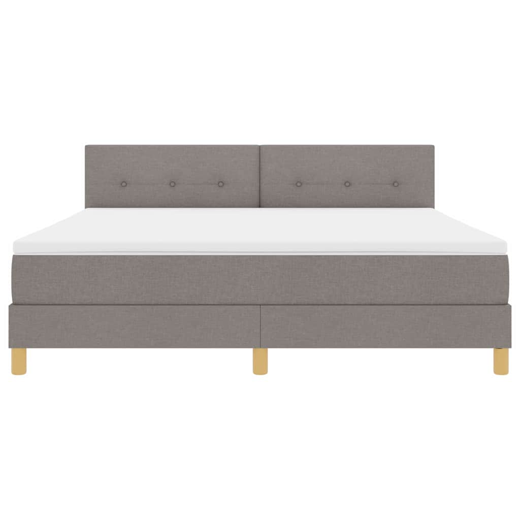 LED Box Spring Krevet Sivo-smeđa 180 x 200 cm tkanina