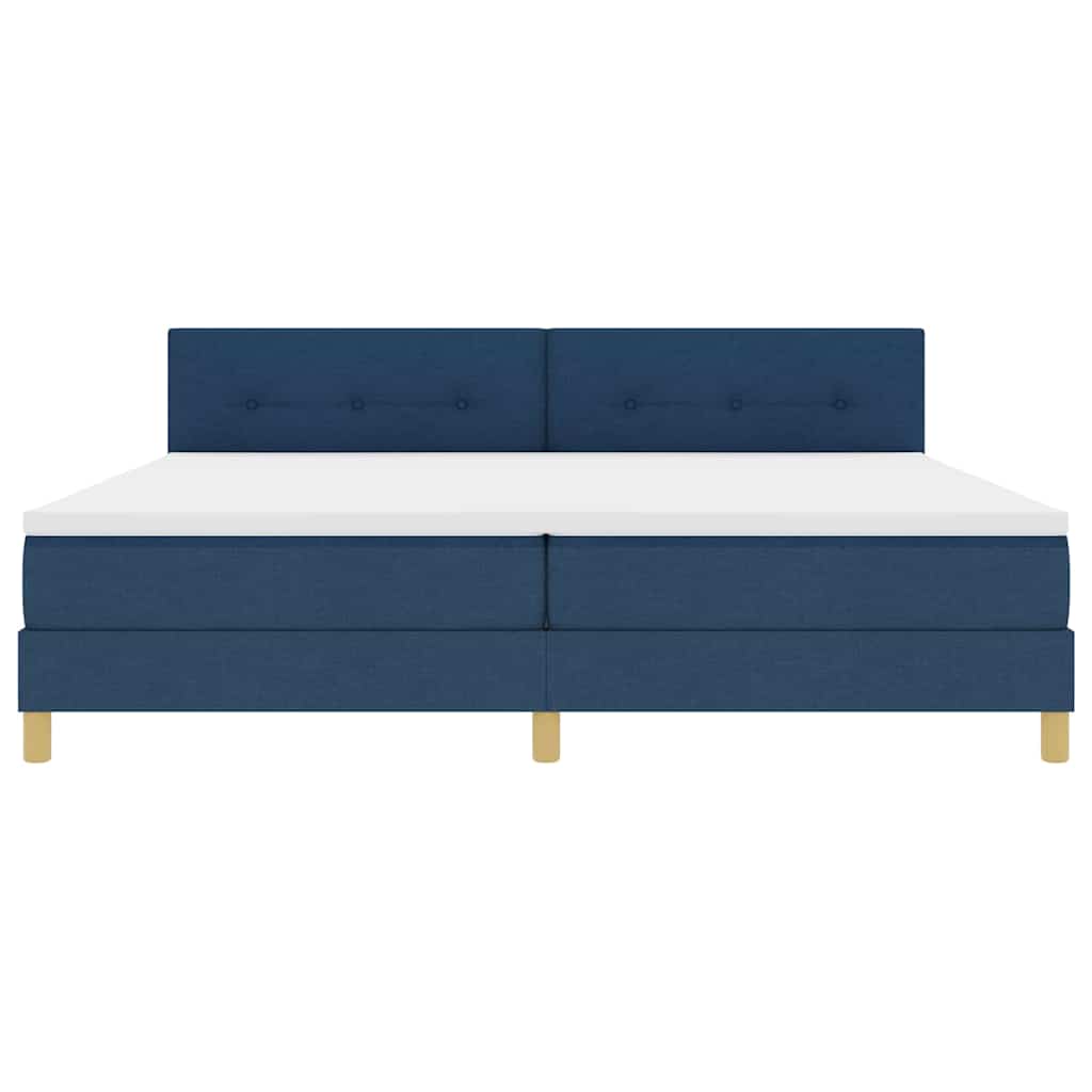 LED Box Spring Krevet s LED trakama Plava 200 x 200 cm tkanina