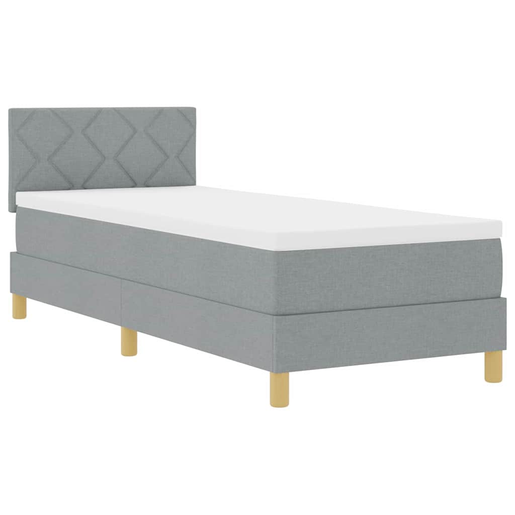 LED Box Spring Krevet Svijetlo siva 80 x 200 cm tkanina