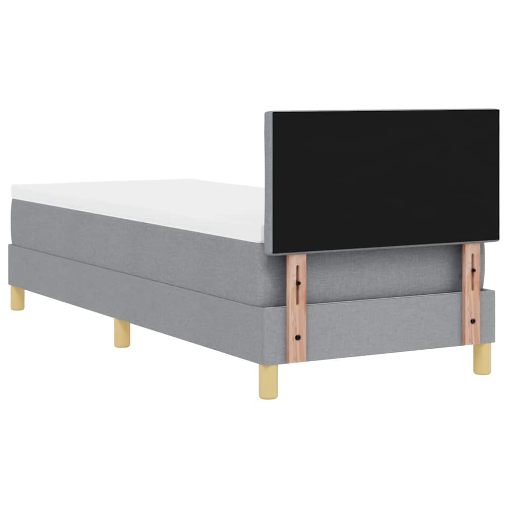 LED Box Spring Krevet Svijetlo siva 80 x 200 cm tkanina