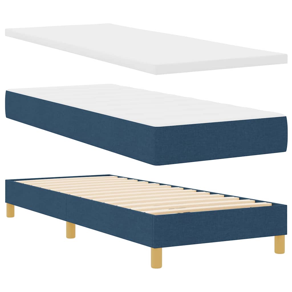 LED Box Spring Krevet s LED trakama Plava 80 x 200 cm tkanina