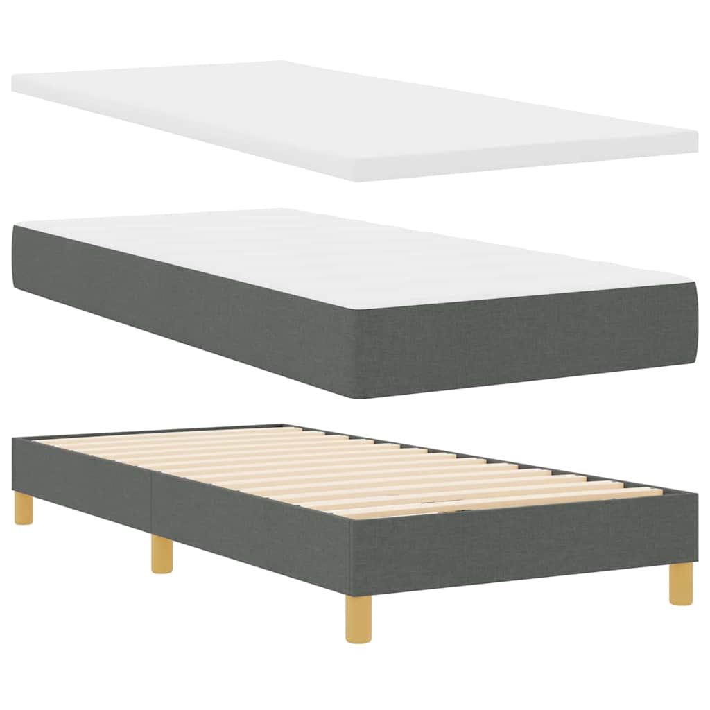 LED Box Spring Krevet Tamno siva 90 x 190 cm tkanina