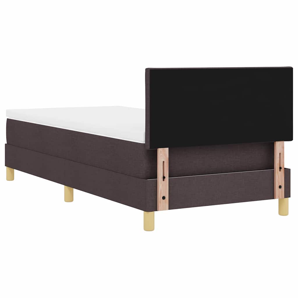 LED Box Spring Krevet Tamno smeđa 90 x 190 cm tkanina