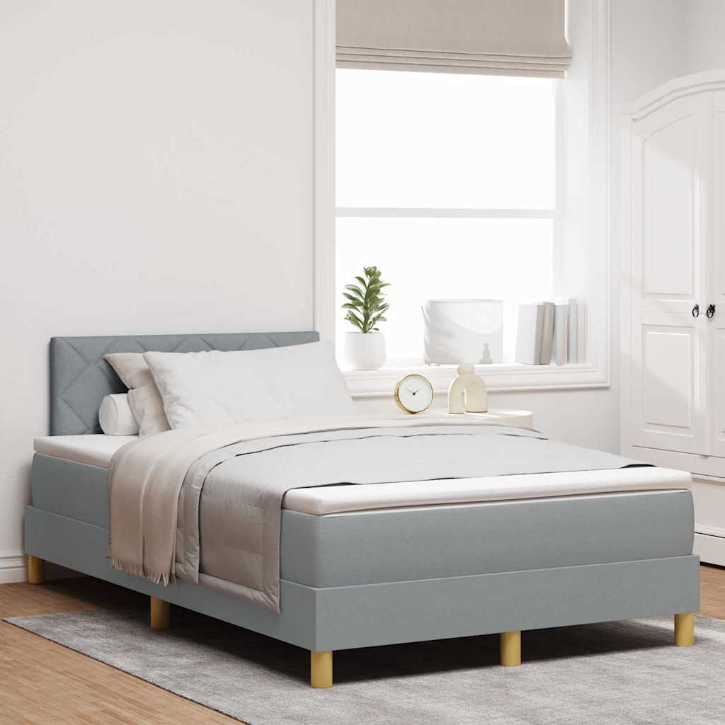 LED Box Spring Krevet Svijetlo siva 120 x 190 cm tkanina