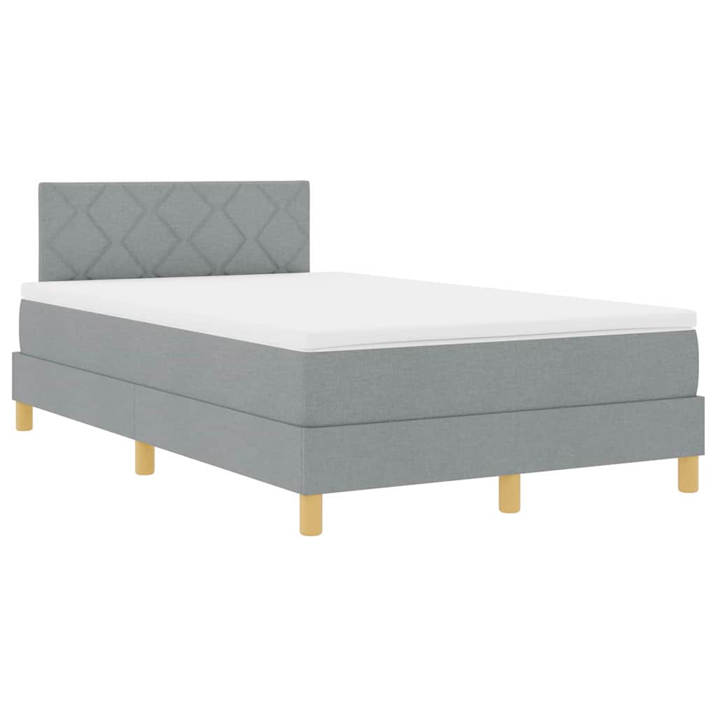 LED Box Spring Krevet Svijetlo siva 120 x 190 cm tkanina