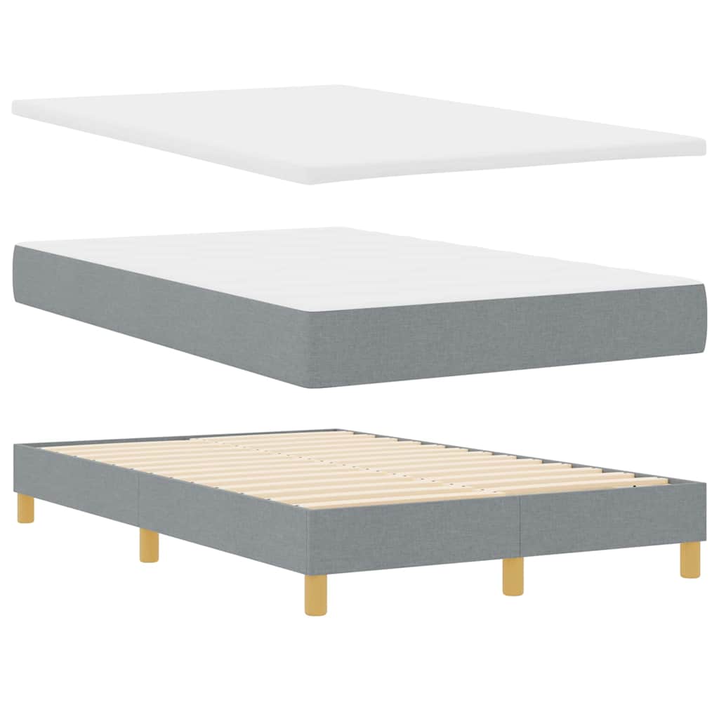 LED Box Spring Krevet Svijetlo siva 120 x 190 cm tkanina