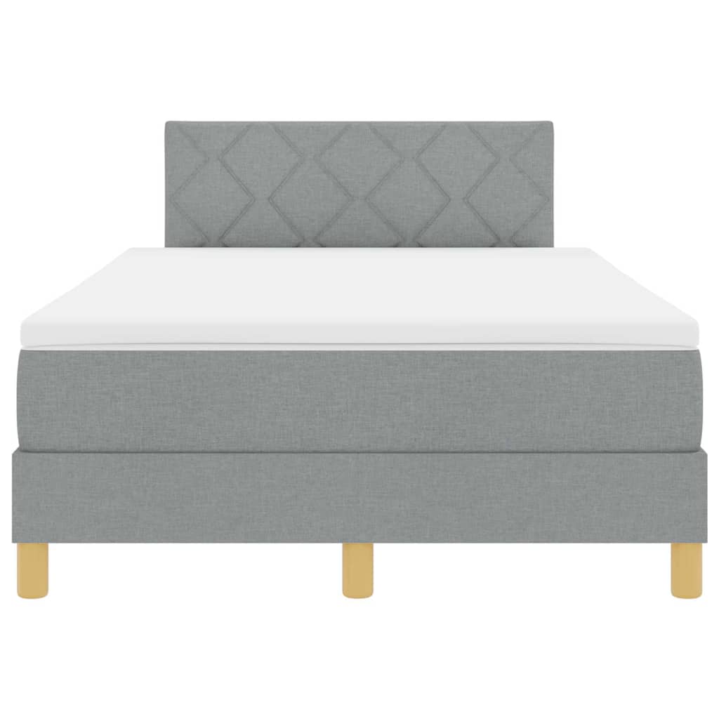 LED Box Spring Krevet Svijetlo siva 120 x 190 cm tkanina