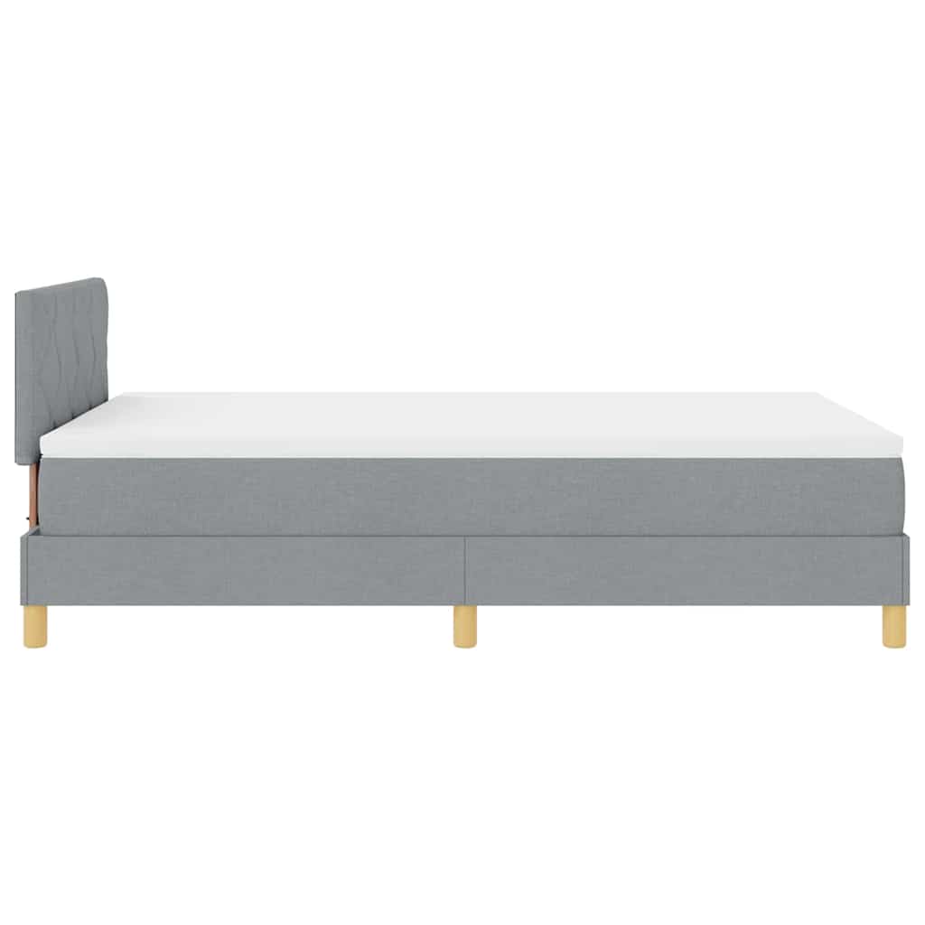 LED Box Spring Krevet Svijetlo siva 120 x 190 cm tkanina