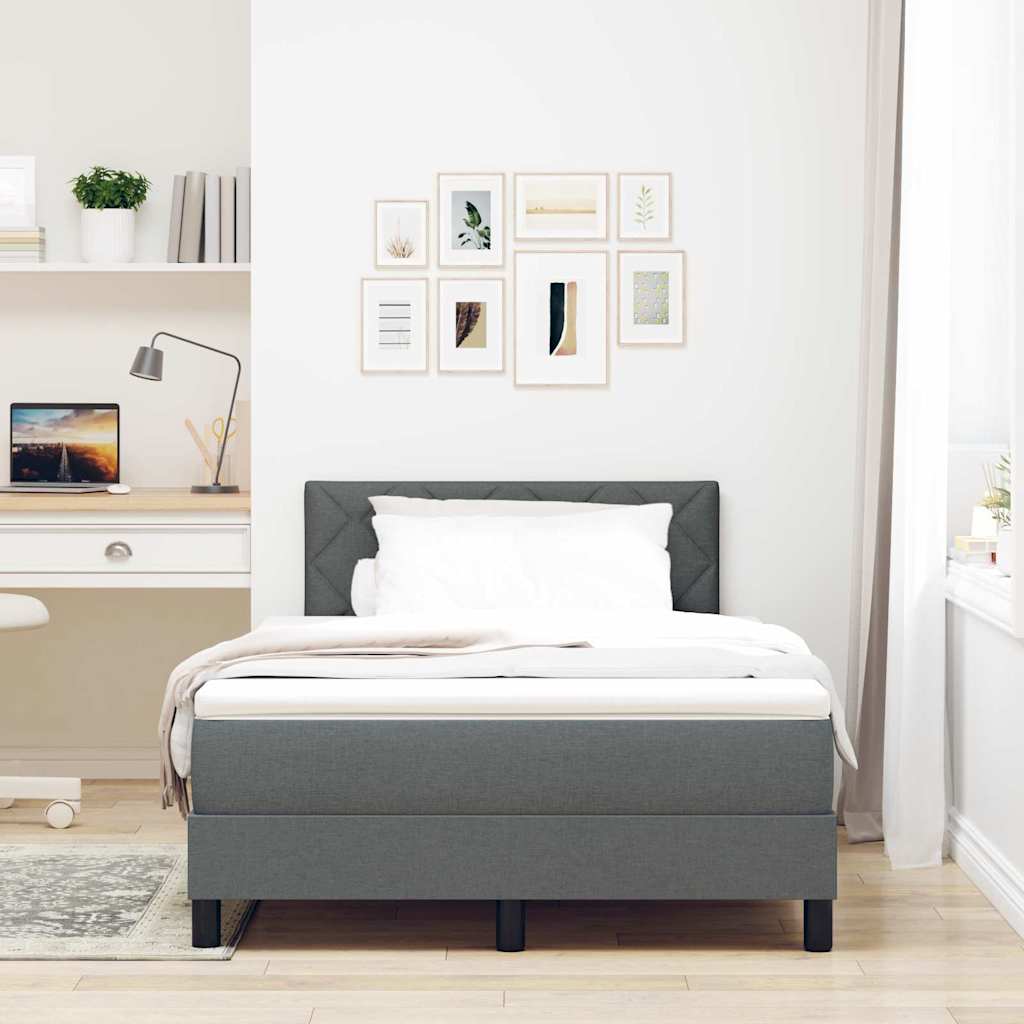LED Box Spring Krevet Tamno siva 120 x 190 cm tkanina