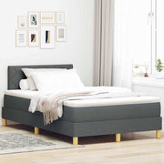 LED Box Spring Krevet Tamno siva 120 x 200 cm tkanina
