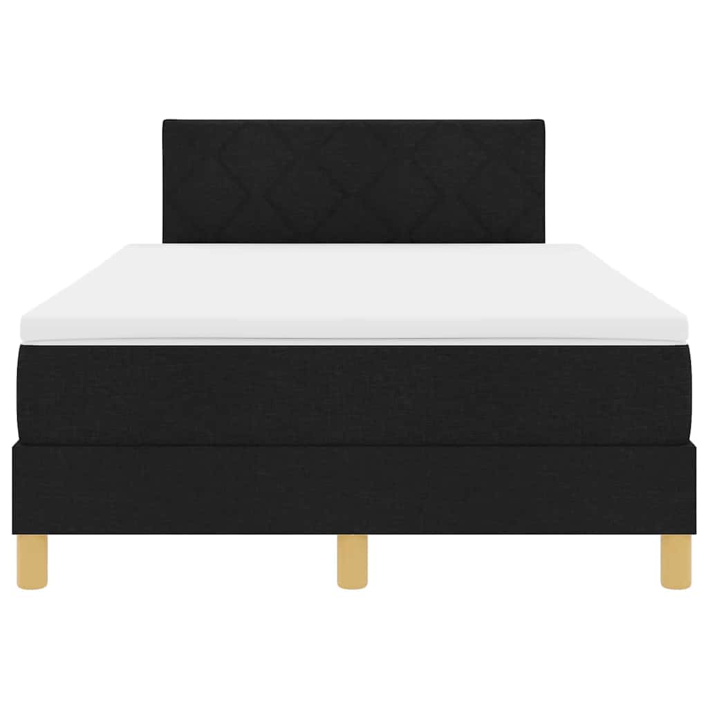 LED Box Spring Krevet s LED trakama Crna 120 x 200 cm tkanina