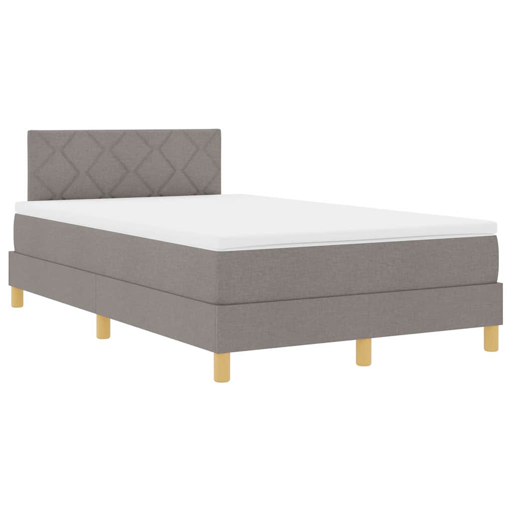 LED Box Spring Krevet Sivo-smeđa 120 x 200 cm tkanina