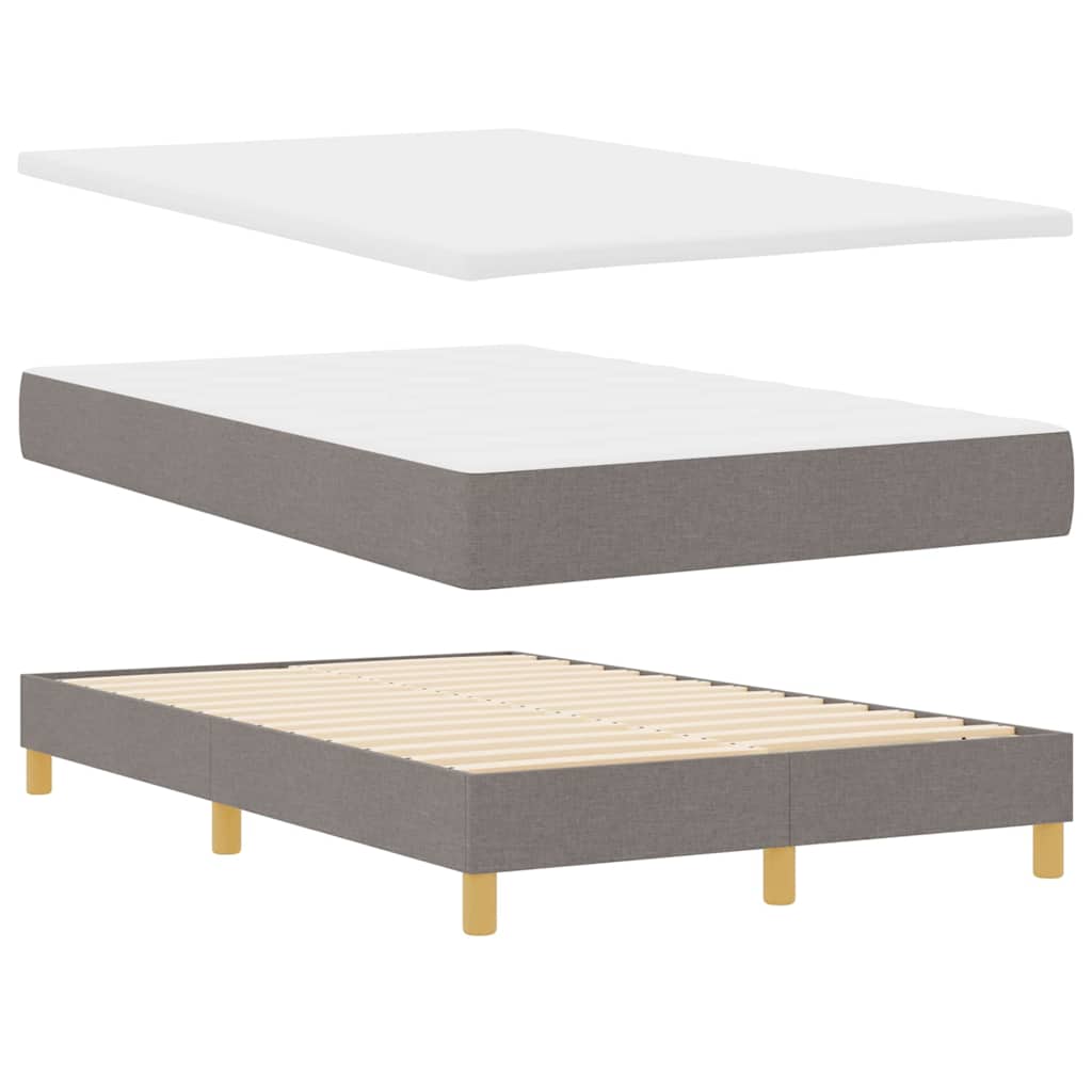 LED Box Spring Krevet Sivo-smeđa 120 x 200 cm tkanina