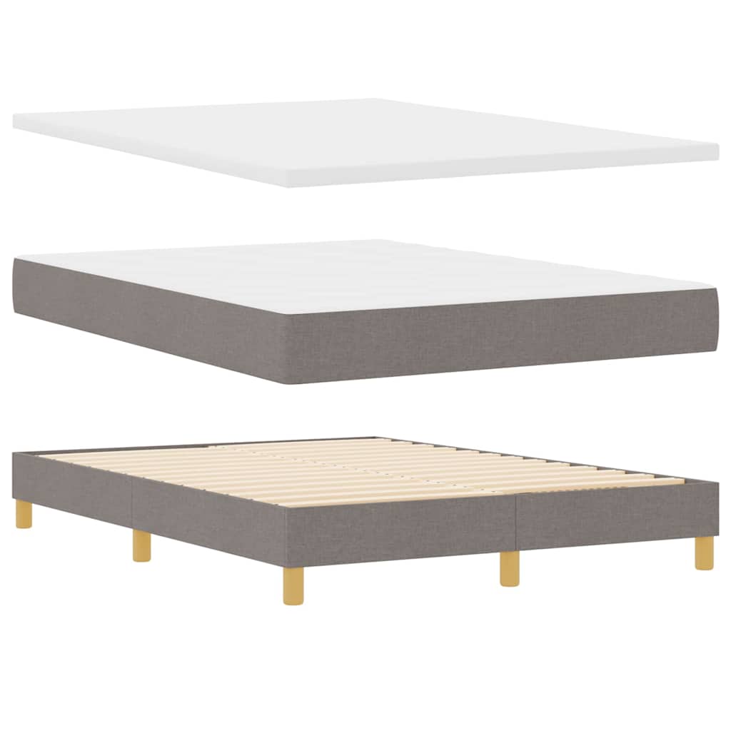 LED Box Spring Krevet Sivo-smeđa 140 x 190 cm tkanina