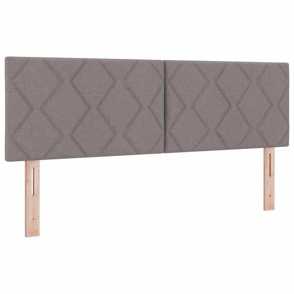 LED Box Spring Krevet Sivo-smeđa 140 x 190 cm tkanina