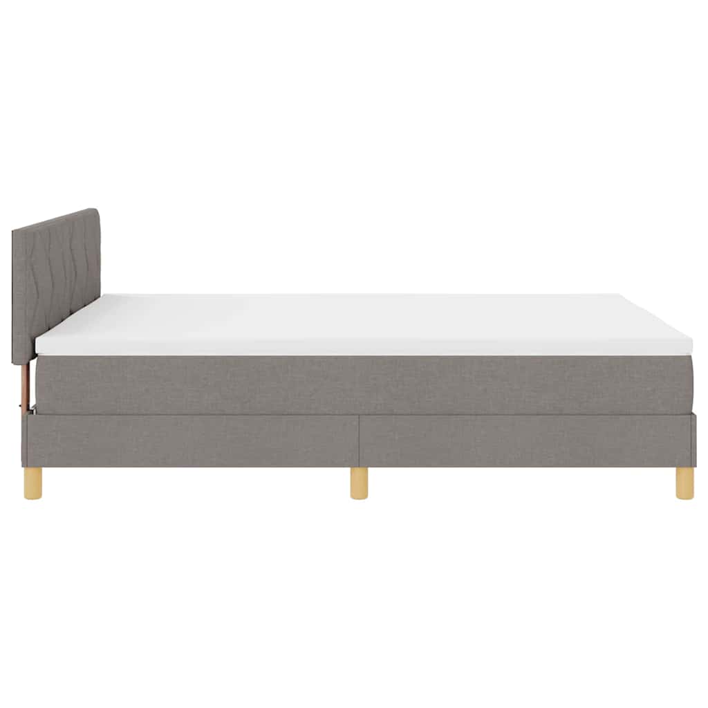 LED Box Spring Krevet Sivo-smeđa 140 x 190 cm tkanina