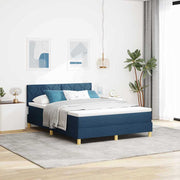 LED Box Spring Krevet s LED trakama Plava 140 x 190 cm tkanina