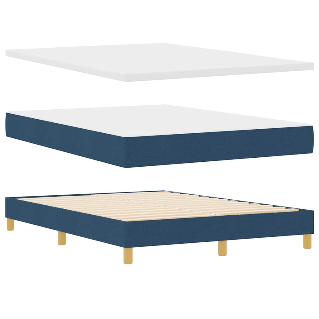 LED Box Spring Krevet s LED trakama Plava 140 x 190 cm tkanina