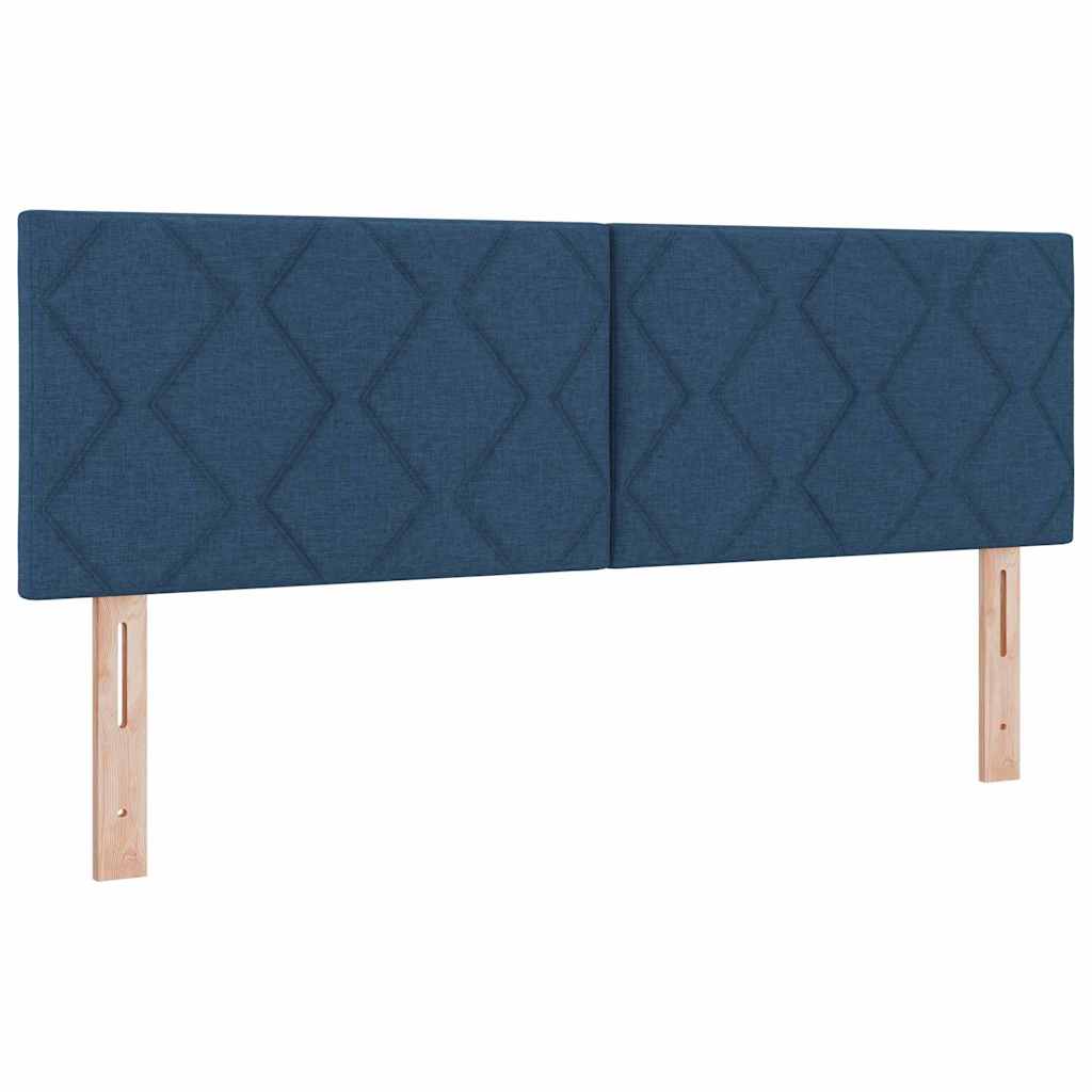 LED Box Spring Krevet s LED trakama Plava 140 x 190 cm tkanina