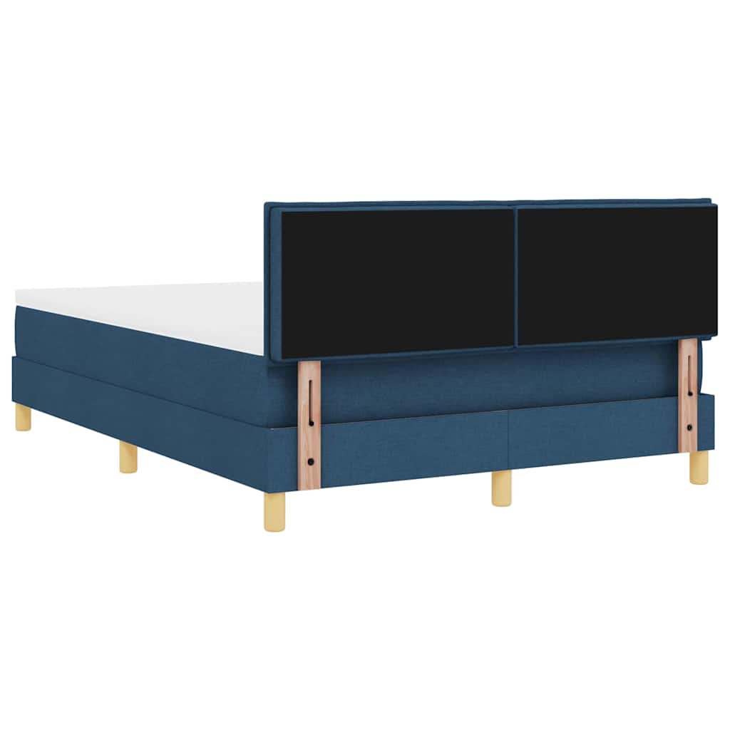 LED Box Spring Krevet s LED trakama Plava 140 x 190 cm tkanina
