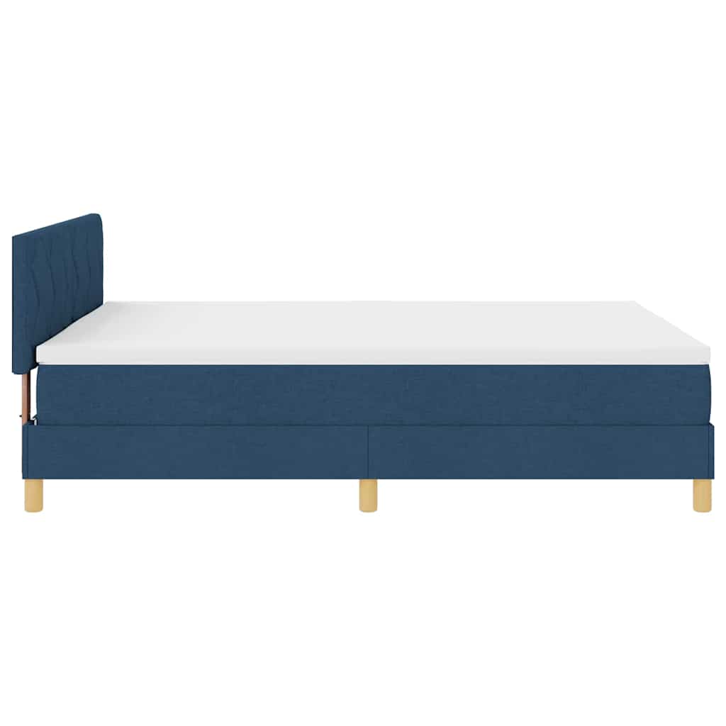 LED Box Spring Krevet s LED trakama Plava 140 x 190 cm tkanina