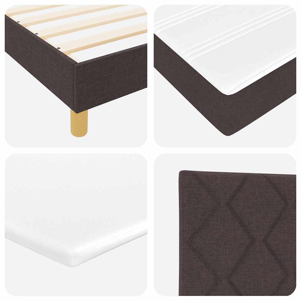 LED Box Spring Krevet Tamno smeđa 160 x 200 cm tkanina