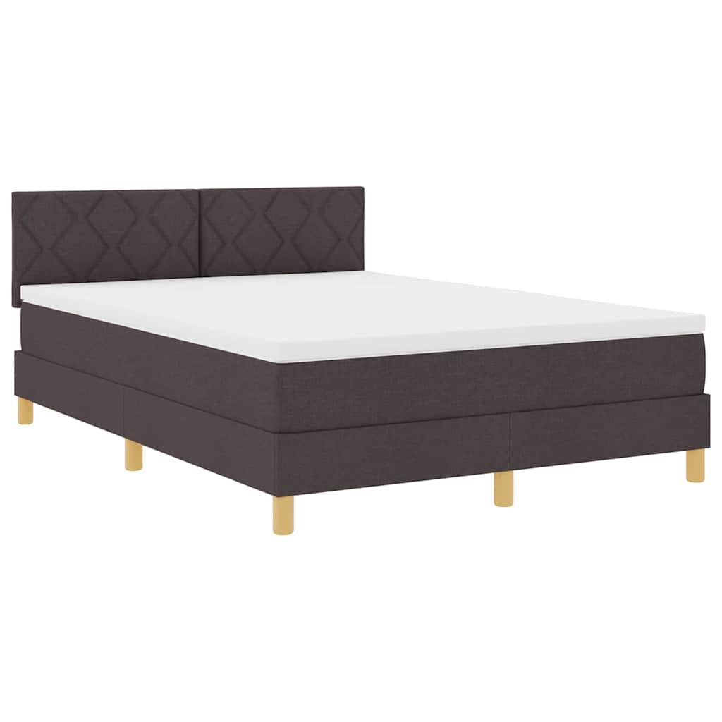 LED Box Spring Krevet Tamno smeđa 160 x 200 cm tkanina