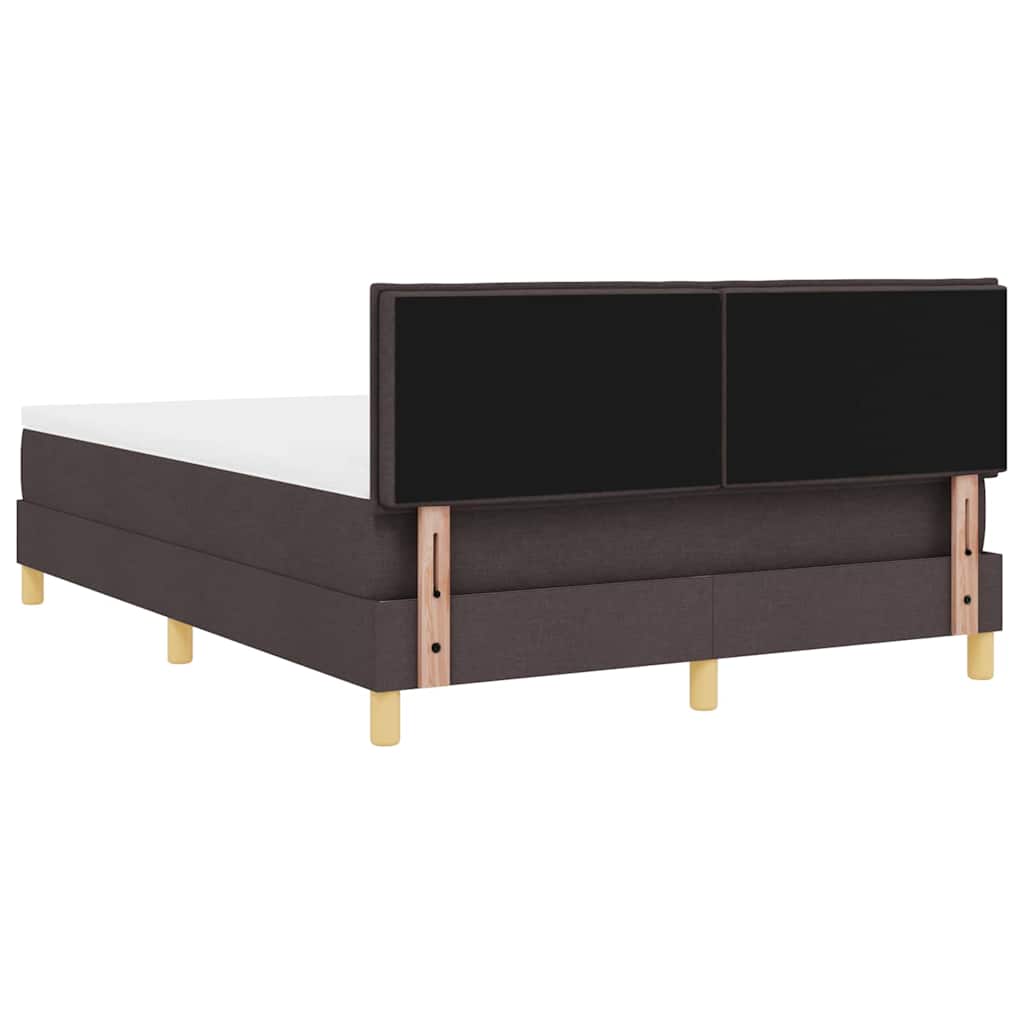 LED Box Spring Krevet Tamno smeđa 160 x 200 cm tkanina