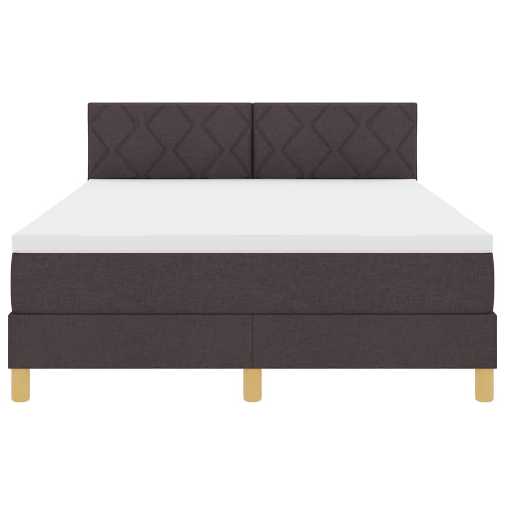 LED Box Spring Krevet Tamno smeđa 160 x 200 cm tkanina