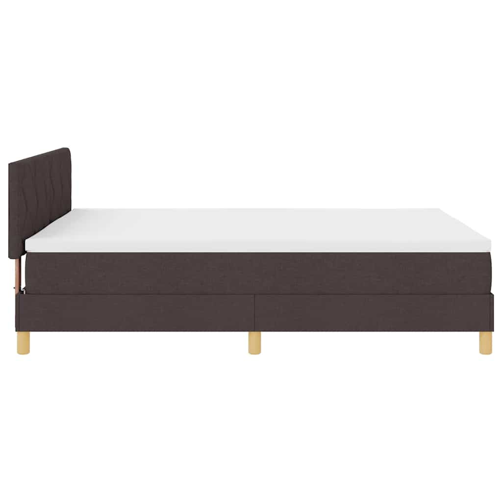 LED Box Spring Krevet Tamno smeđa 160 x 200 cm tkanina
