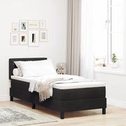 LED Box Spring Krevet s madracem Crna 80 x 200 cm Baršun