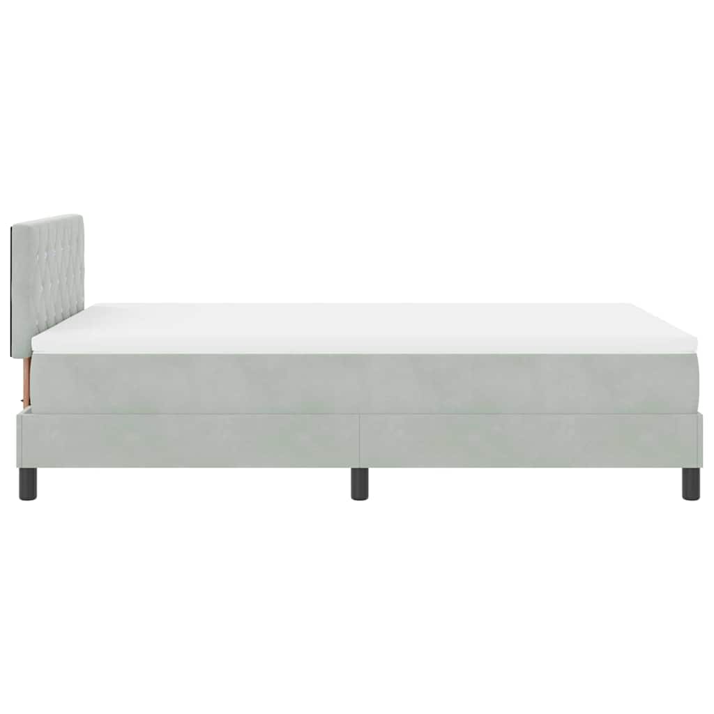 LED Box Spring Krevet Svijetlo siva 120 x 190 cm Baršun