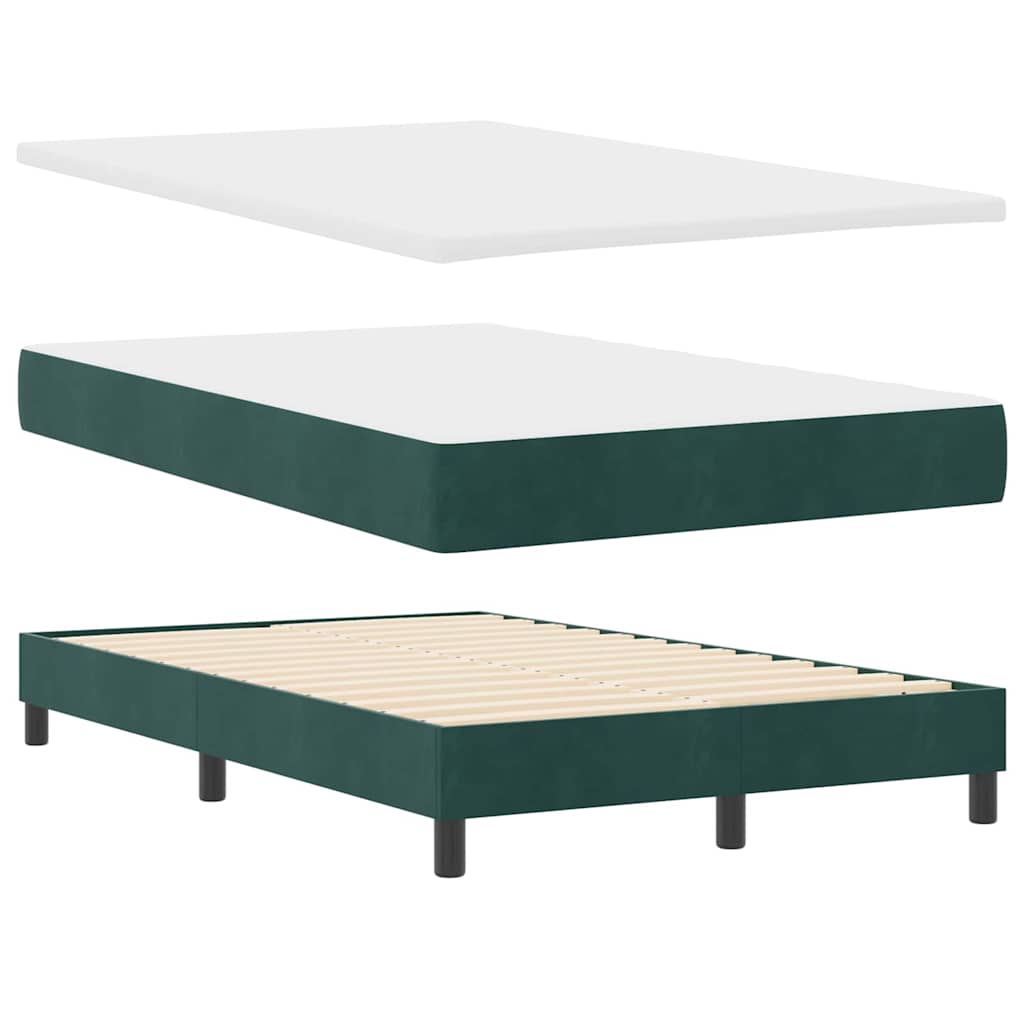 LED Box Spring Krevet Tamnozelena 120 x 190 cm Baršun