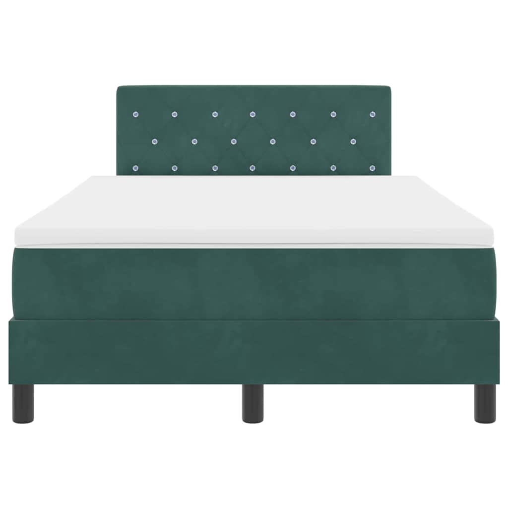 LED Box Spring Krevet Tamnozelena 120 x 190 cm Baršun