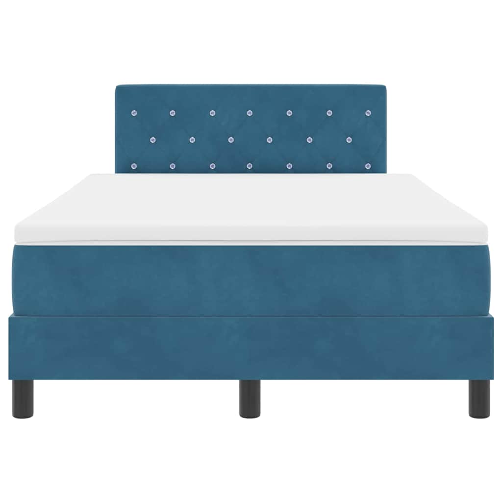 LED Box Spring Krevet Tamno plava 120 x 190 cm Baršun
