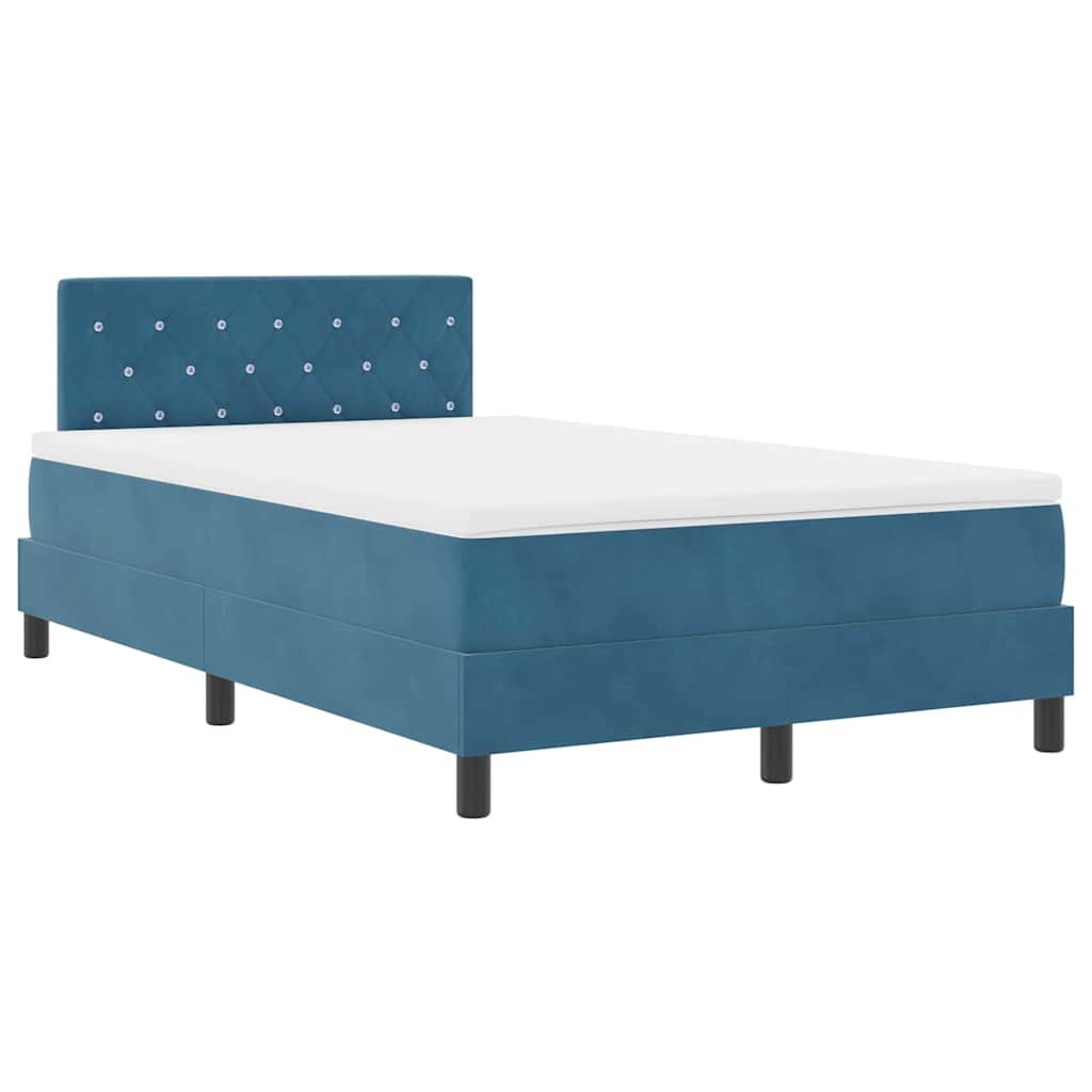 LED Box Spring Krevet Tamno plava 120 x 200 cm Baršun