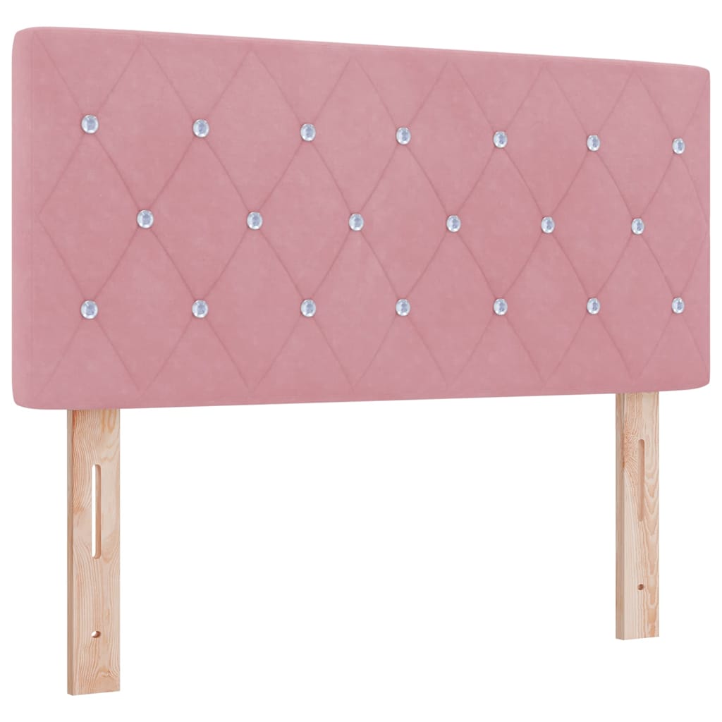 LED Box Spring Krevet s madracem Ružičasta 120 x 200 cm Baršun