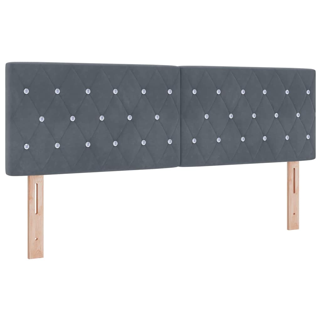 LED Box Spring Krevet Tamno siva 140 x 200 cm Baršun