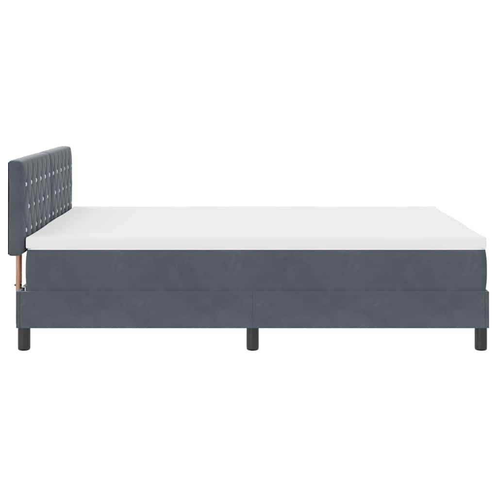 LED Box Spring Krevet Tamno siva 140 x 200 cm Baršun