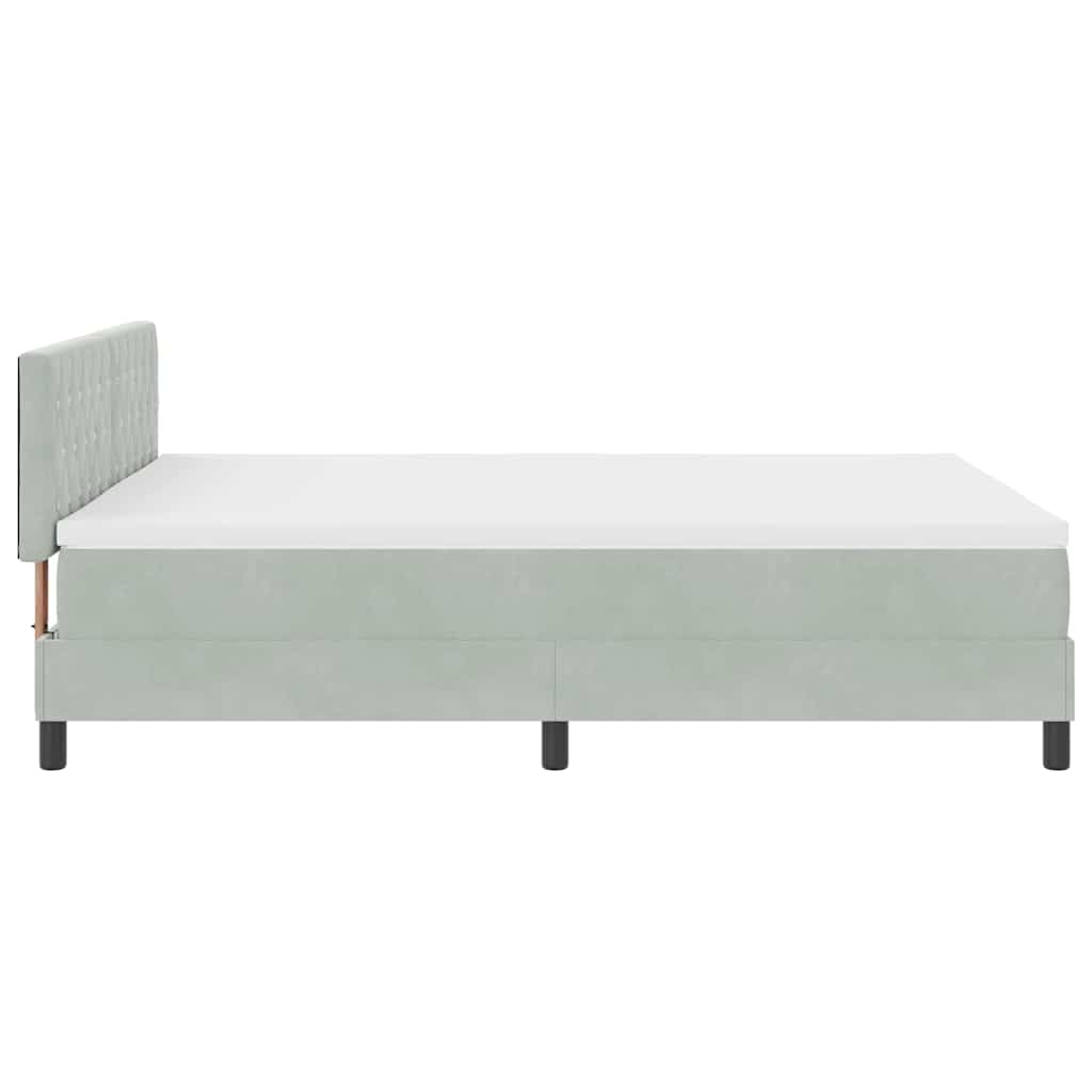 LED Box Spring Krevet Svijetlo siva 160 x 200 cm Baršun