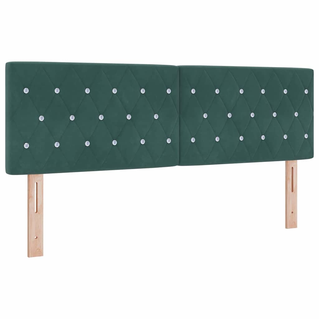 LED Box Spring Krevet Tamnozelena 160 x 200 cm Baršun