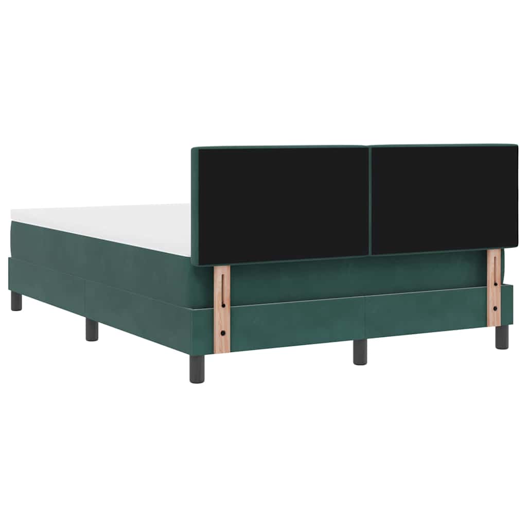 LED Box Spring Krevet Tamnozelena 160 x 200 cm Baršun