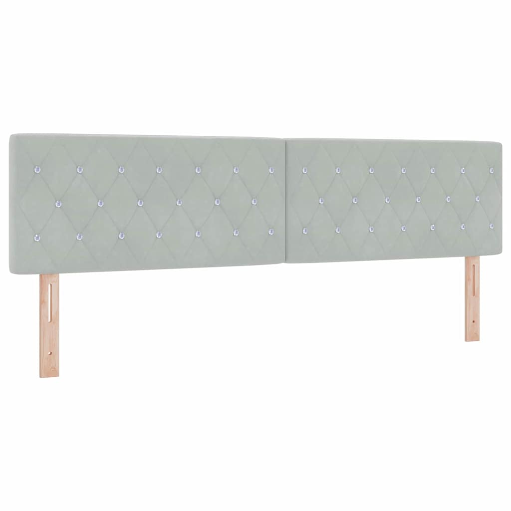 LED Box Spring Krevet Svijetlo siva 180 x 200 cm Baršun