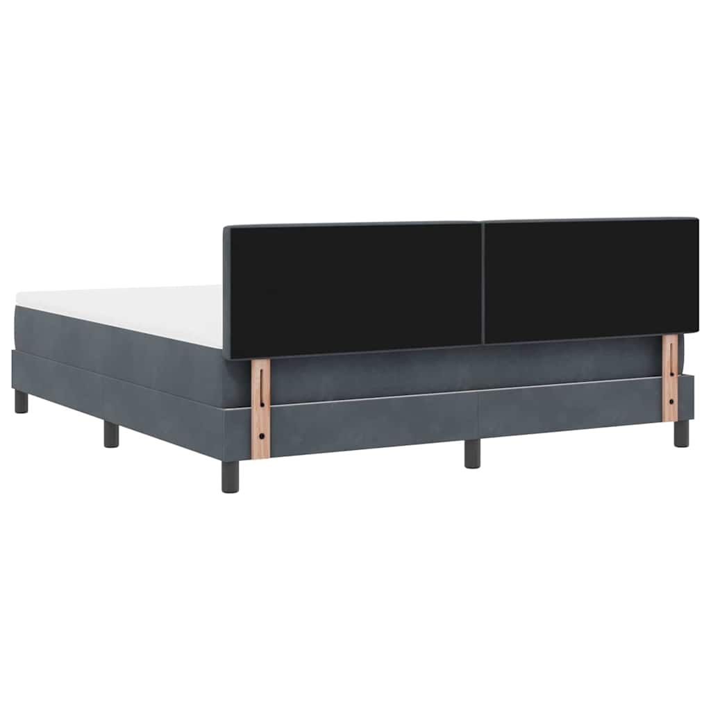 LED Box Spring Krevet s madracem Tamno siva 180 x 200 cm Baršun