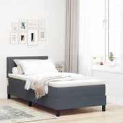 LED Box Spring Krevet Tamno siva 90 x 190 cm Baršun