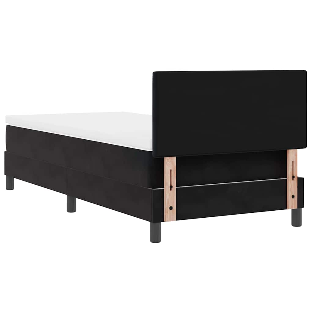 LED Box Spring Krevet s madracem Crna 90 x 190 cm Baršun