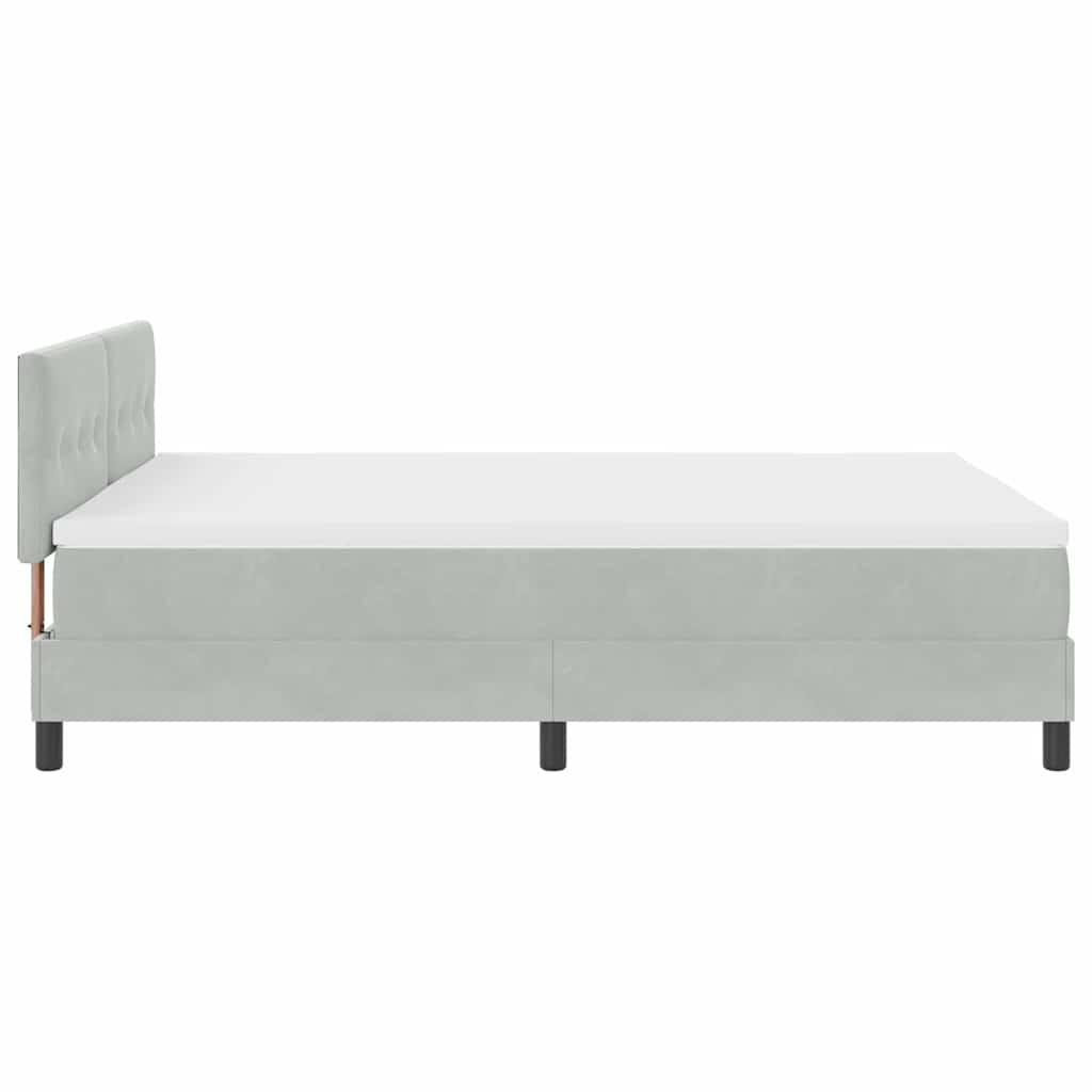 LED Box Spring Krevet Svijetlo siva 140 x 200 cm Baršun