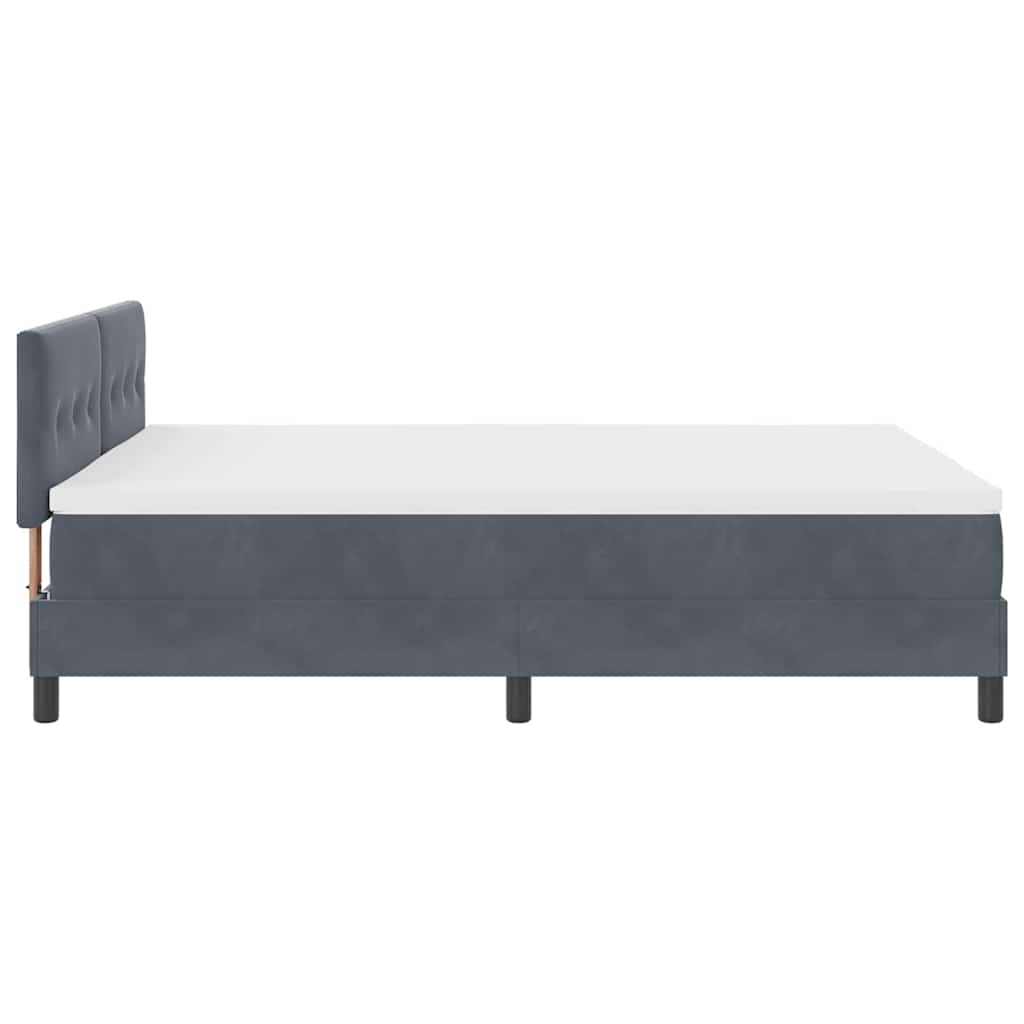LED Box Spring Krevet s madracem Tamno siva 140 x 200 cm Baršun