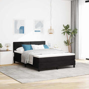 LED Box Spring Krevet s madracem Crna 160 x 200 cm Baršun