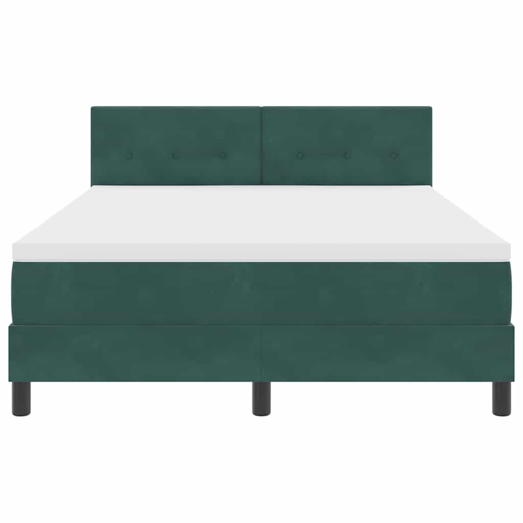 LED Box Spring Krevet Tamnozelena 160 x 200 cm Baršun